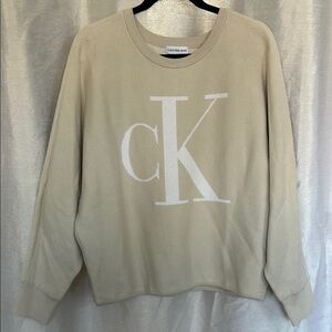 Calvin Klein Women's Beige Crew Neck Sweater